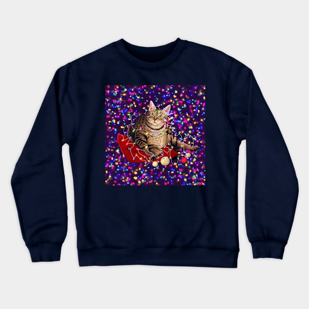 cute chonky christmas cat Crewneck Sweatshirt by kuinif